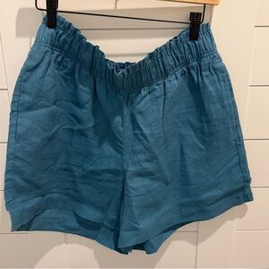 Quince Elastic Waist Blue Shorts